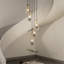 Luminaire suspendu en grappe à 5 lumières, lustres de plafond hauts en laiton réglables, lustre de salon, lustres de vestibule, luminaires suspendus Stairwell, ampoule E12 non incluse