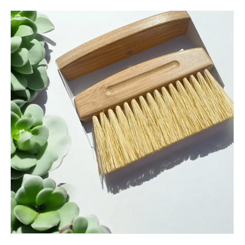 Bamboo Dust Pan With Brush