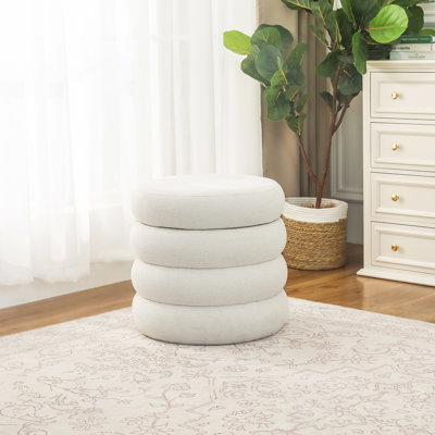 Repose-pieds rond avec rangement Milind H 18,9 po