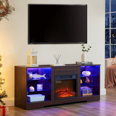 Meuble télé avec foyer électrique Abertamy