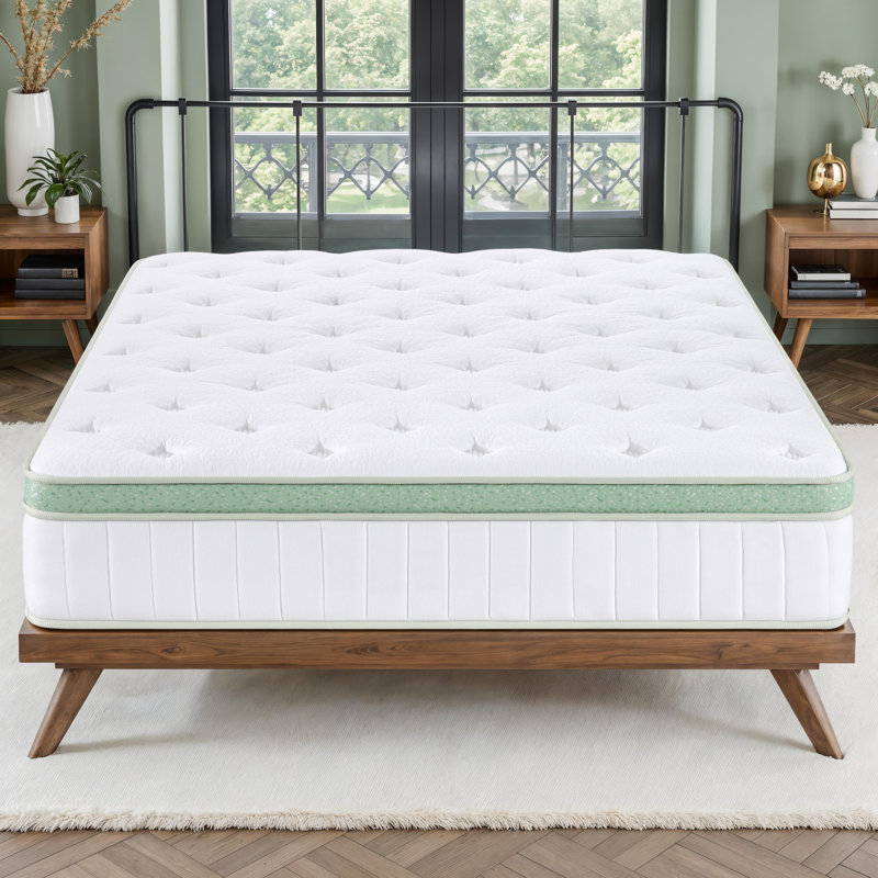 Matelas hybride en mousse viscoélastique gélifiée infusée de thé vert 14 po Ginger, Très grand lit, 14