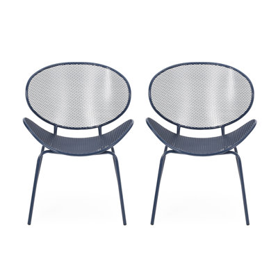 Comfortable Chair In Navy Iron, 34.97 In. Height, 25.28 Width, 25.92 Depth Navy, Iron Build, High, Wide, Deep, 22.71 Lb