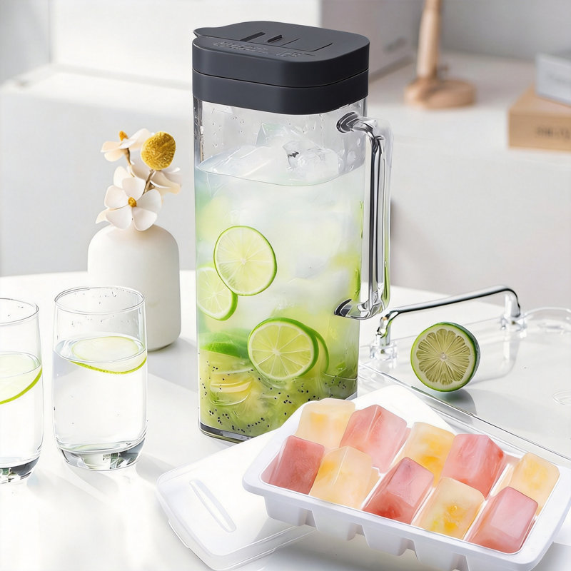 Pichet à eau avec couvercle Asoz, Black