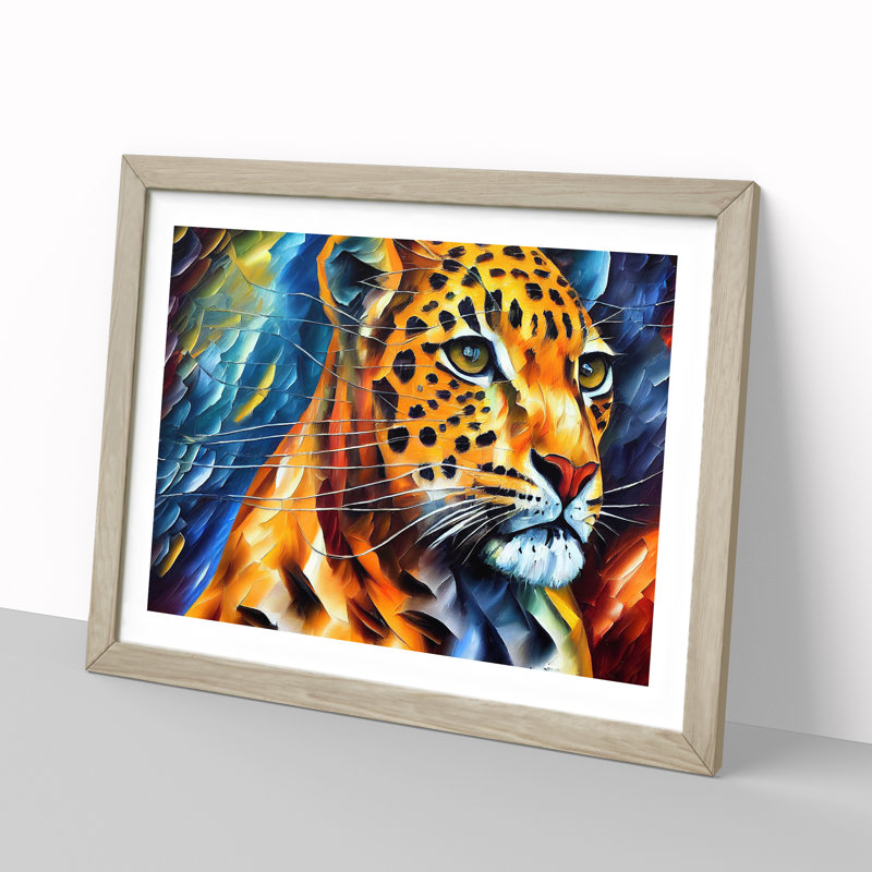 Leopard Vol.3 Abstract - Framed Print, 46cm H x 64cm W, Grey