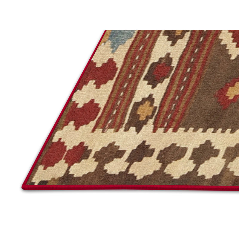 Tapis brun/vert de zone contemporaine, Rectangle 4 pi x 6 pi