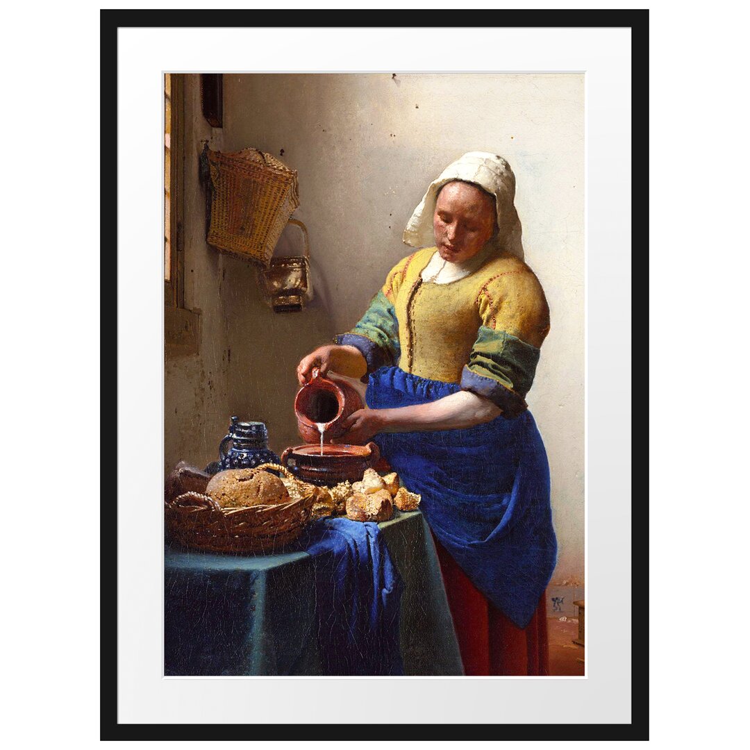 Gerahmtes Poster The Milkmaid von Johannes Vermeer