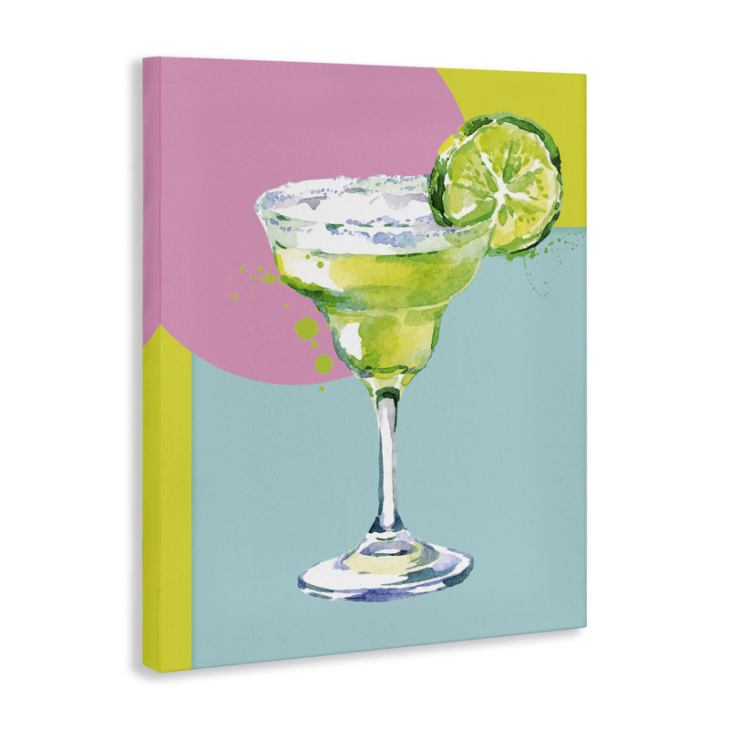 «Cocktail with Lime Slice», art mural sur toile par Susan Jill, H 30 po x l 24 po