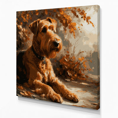 Dogs Airedale Terrier Brown Canvas Wall Art
