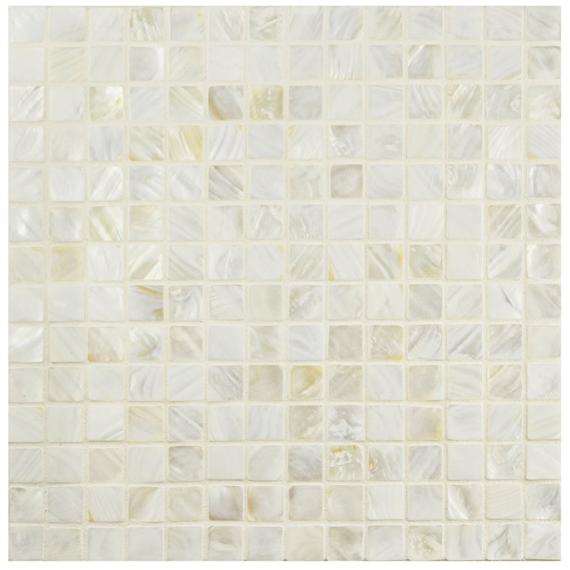 Conchella Square White 12" x 12" Natural Shell Mosaic Tile