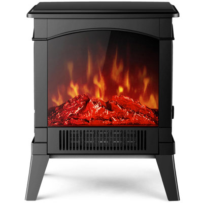 E Cairns 35.2cm W Black Electric Fireplace