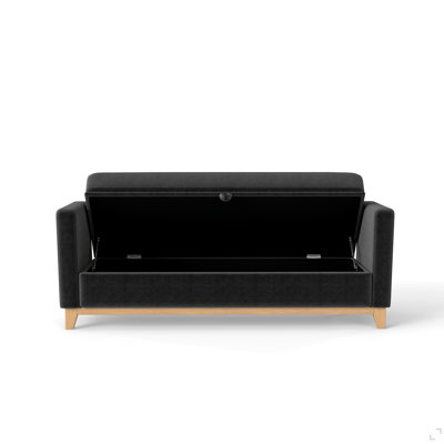66 Inch Black Sherpa Storage Bench With Solid Wood Legs & 2 Bolster Pillows, Multifunctional End Of Bed Bench For Bedroom, Living Room, Entryway