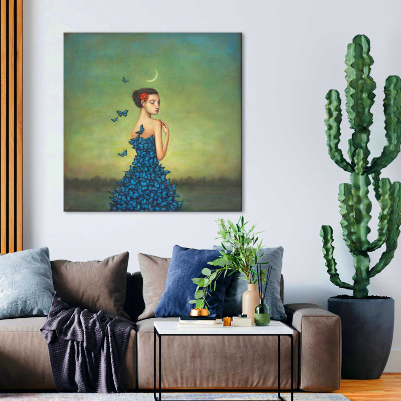 Métamorphose en bleu par Duy Huynh - Peinture, Toile tendue, H 28 po x l 28 po x P 1,5 po