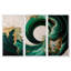 Beffrey Divaraj vert émeraude et vagues abstraites dorées IV - 3 pièces, reproduction sur toile-119275786-87913916-87913917