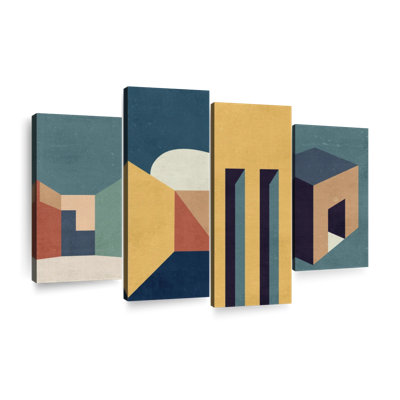 «Abstract Structures», reproduction sur toile tendue de 4 pièces