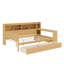 Lit de jour double avec tablettes de rangement, lit multifonctionnel avec deux tiroirs de rangement-114346510