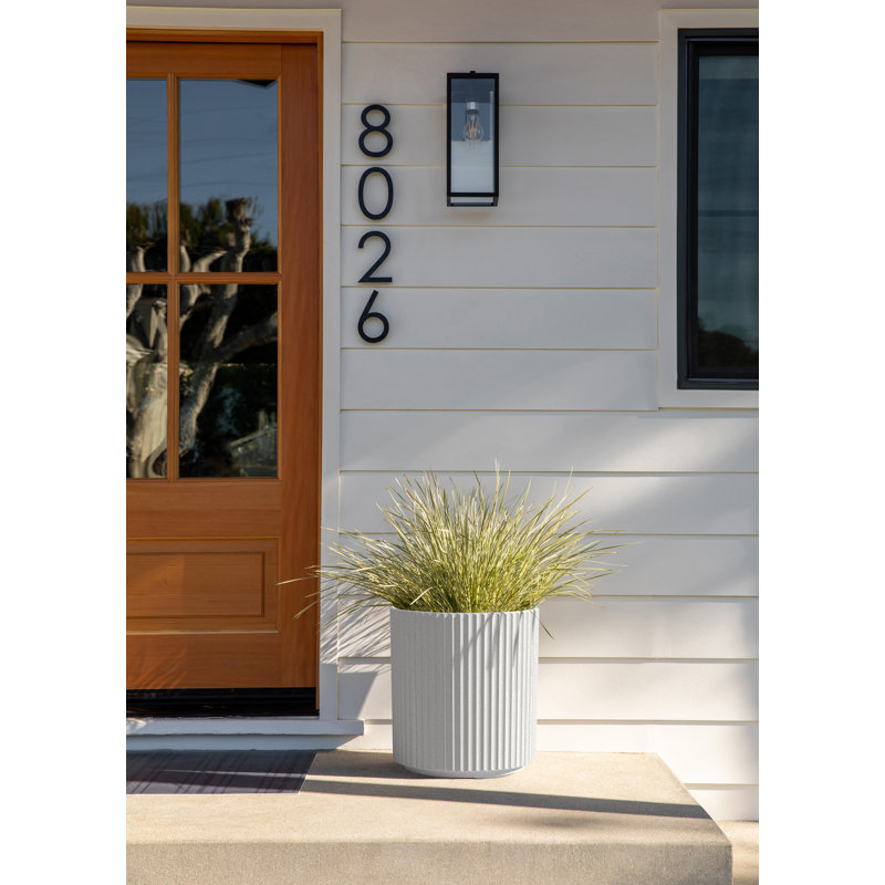 Demi Series Round Planter, White, 1, 16" H x 14.75" W x 14.75" D