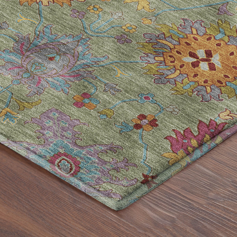 Tapis damassé de qualité supérieure Mayfield AMF2288, Aloès, 2'3" x 7'6" Runner