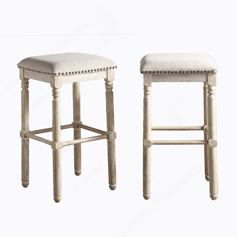 Tabourets de bar en bois Arnhem, ensemble de 2