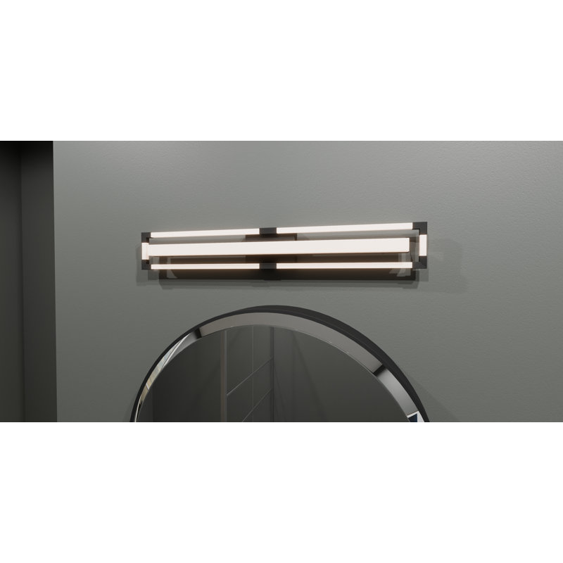 Modine Integrated LED Matte Black Bath Light With CCT Switch