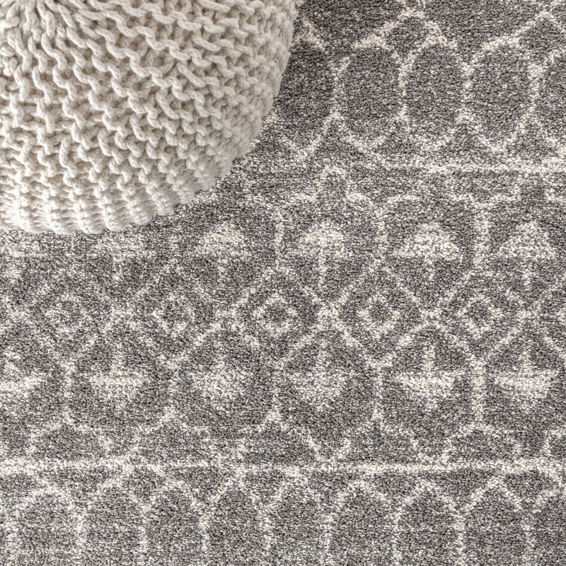 Bouton Moroccan Beni Souk Gray/Cream Rug, Runner 2'3" x 8'