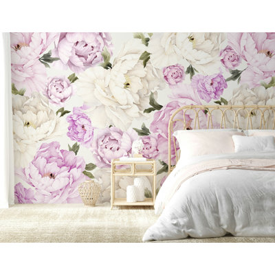 Doux pivoine rose sur fond crème
