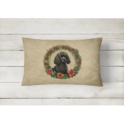 Christmas Flowers Frame Outdoor Throw Pillow
