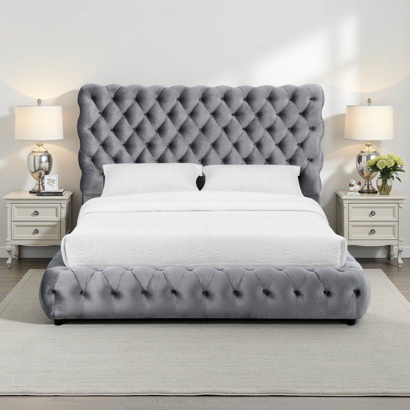 James Solid Wood Bed, King, Black