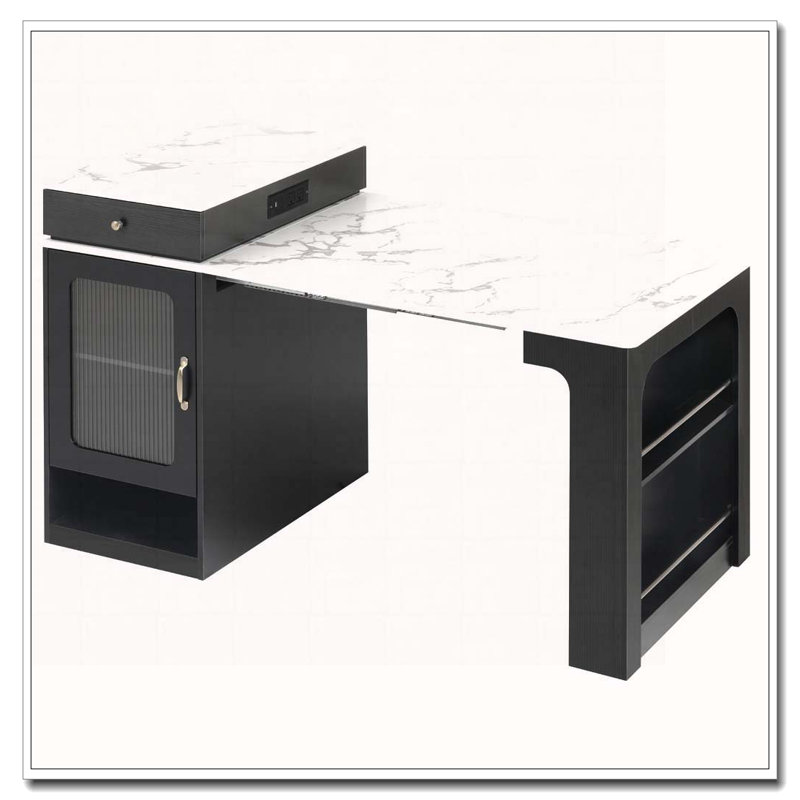 59.5"Kitchen Island With Extendable Dining Table, Kitchen Storage Table With Double-Sided Storage, Kitchen Island With 2 Drawers, Power Outlet, Side Open Shelves, For Kitchen