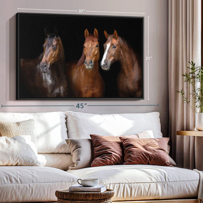 Animal «Brown Stallion Horses, reproduction sur toile»