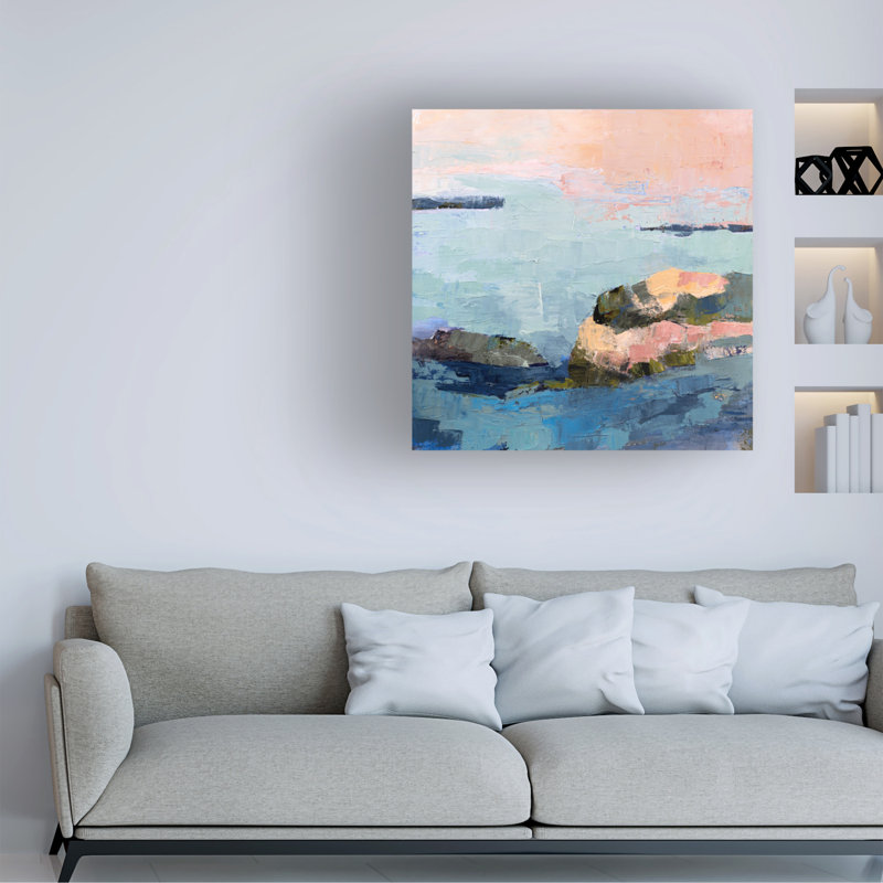 «Fort Foster» par Toby Gordon, peinture sur toile tendue, H 14 po x l 14 po x P 2 po