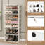 Millwood Pines 7-Tier Double Rows Shoe Rack Vertical Wooden Shoe Storage Organizer Rustic patented Brown-916432264