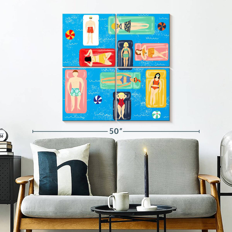 Leisha Relaxing In The Pool, 32" H x 32" W