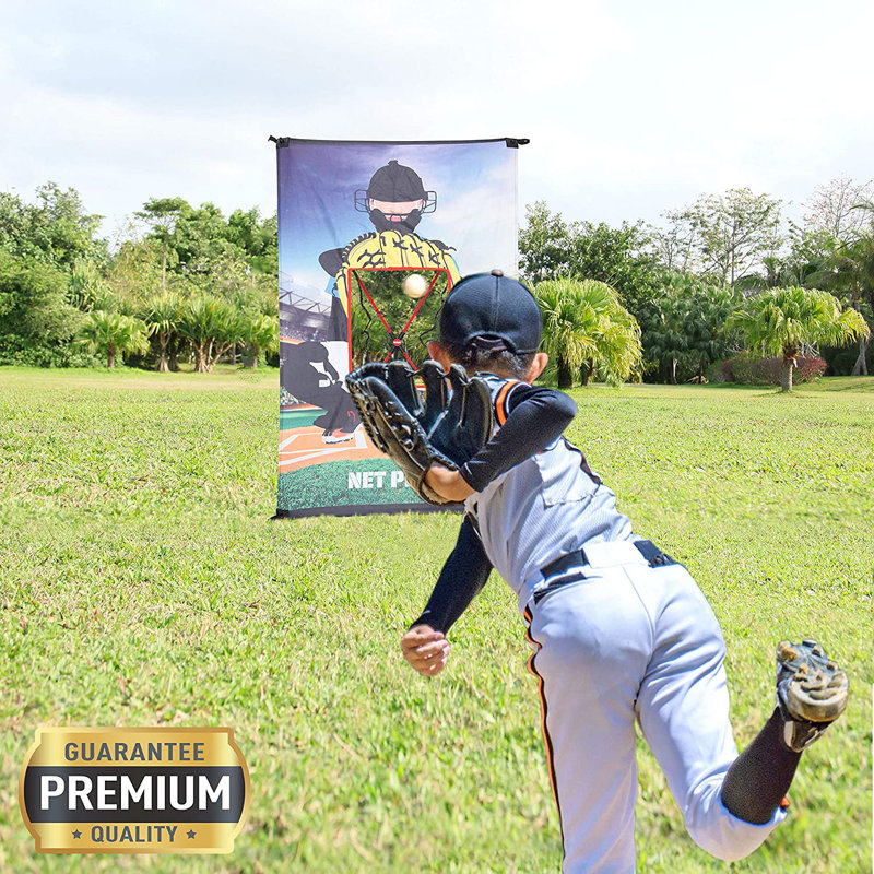 Filet portatif d'entraînement de baseball rebondissant