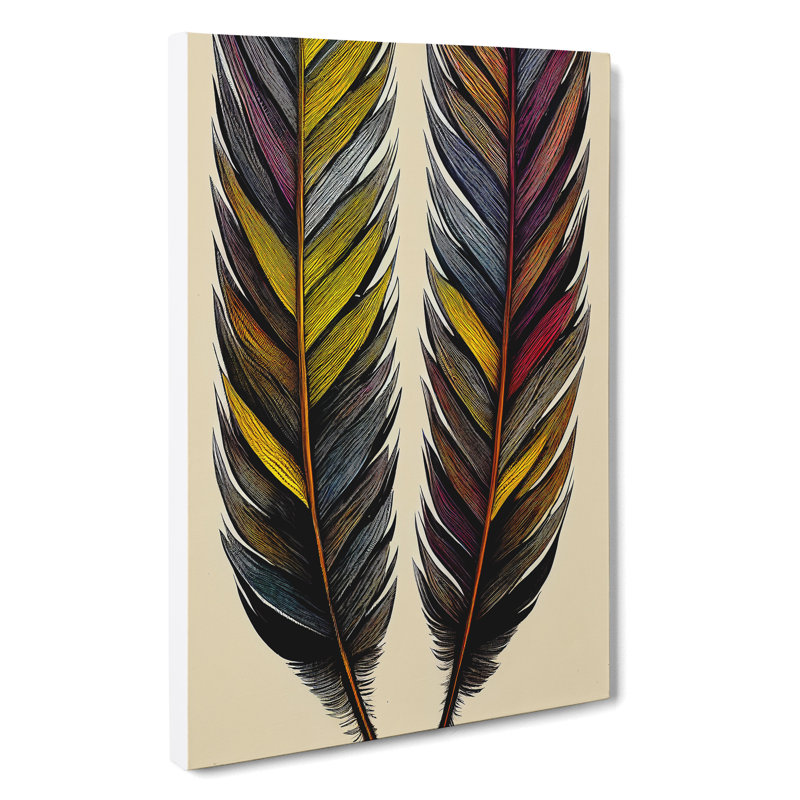 Graceful Feathers - Wrapped Canvas Print, 50cm H x 35cm W x 3cm D