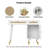 Pifer 39.4'' White Rattan Writing Desk With Drawer Cabinet Laptop Computer Work Study Table