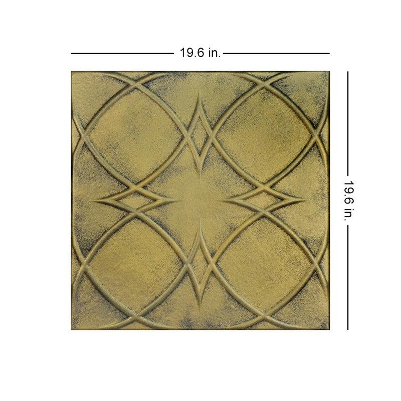Carreau de plafond en polystyrène encollé 1,6 pi x 1,6 pi Circles and Stars, Laiton antique