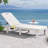 Oversized 74'' Long Resin Lounge Chairs With 5-Level Adjustable Backrest and Cup Holder For Poolside, Patio, Beach, Yard (2PC)-150920802-151840761