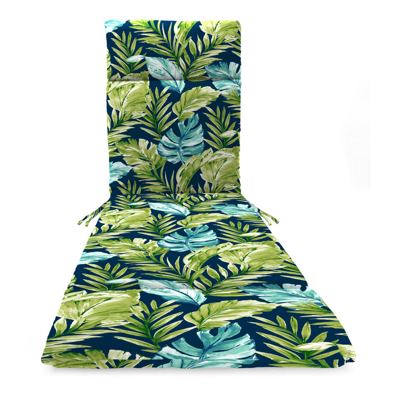 72" x 22" Outdoor Chaise Lounge Cushion with Ties and Loop, Zealand Capri Floral