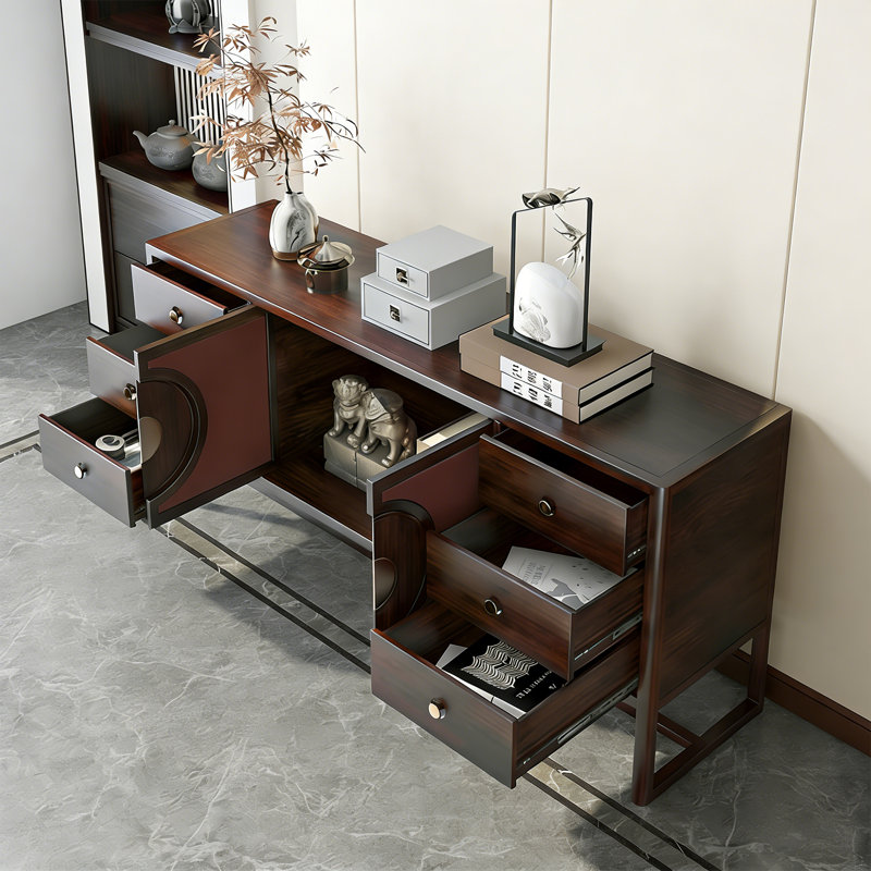 Buffet en bois de frêne, H 35,43 po x l 70,87 po x P 15,75 po