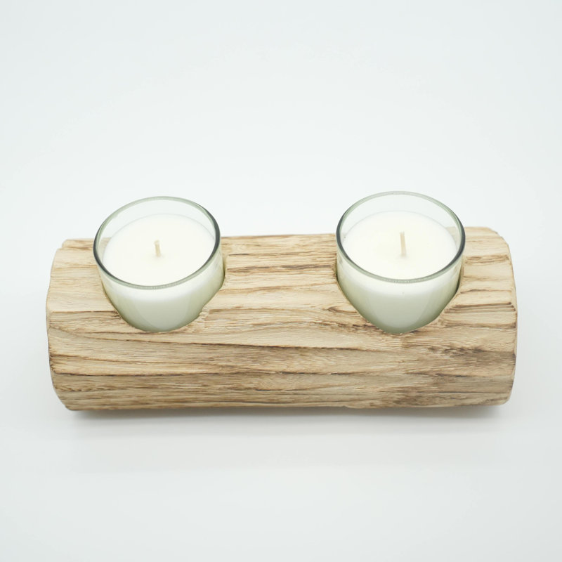 Briyon 3.54'' H Wood Tabletop Tealight Holder