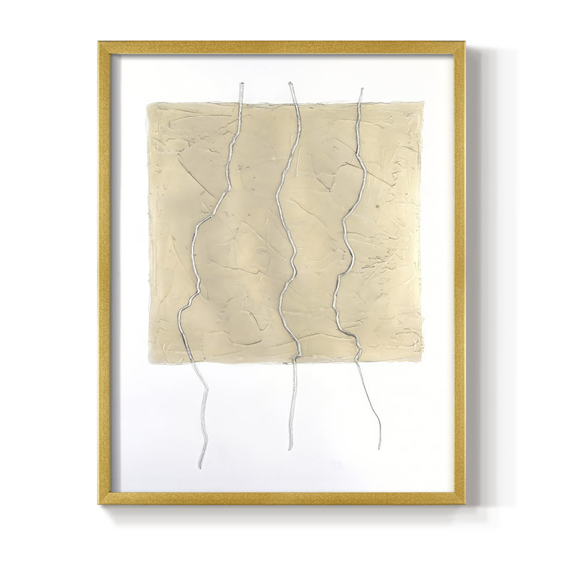 Divided Plot I Framed Print - Solid Wood, 15" H x 12" W, Gold