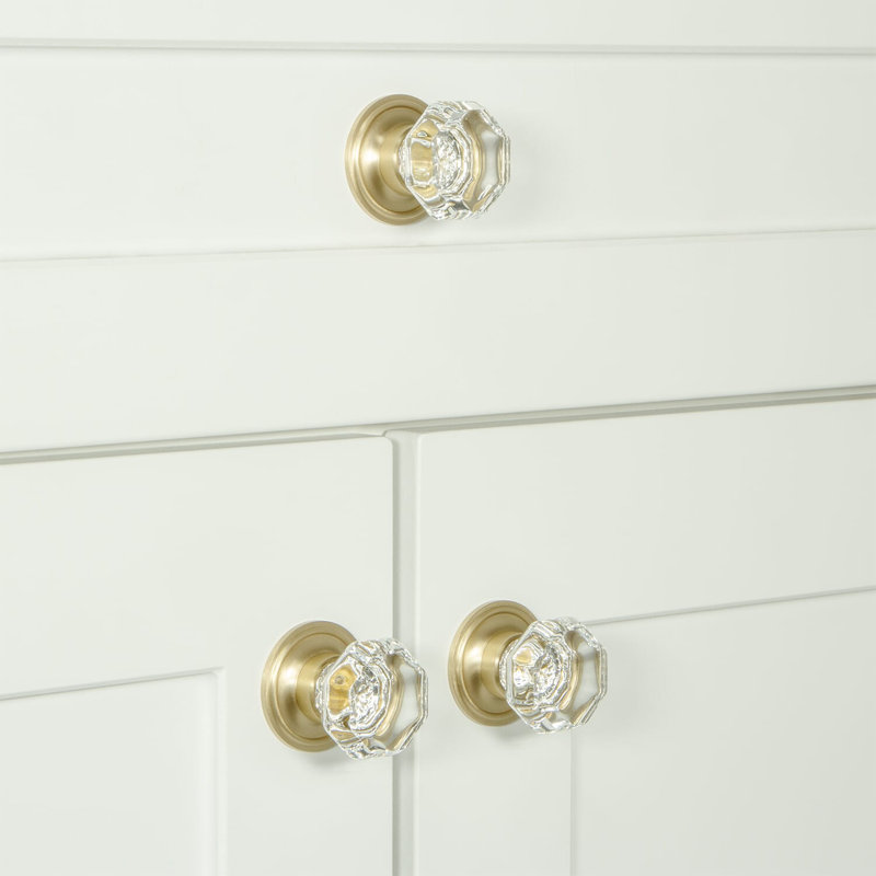 Chambord Geometric Knob, Satin Brass