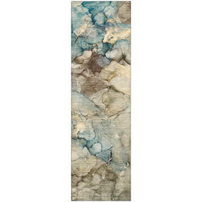 Premium Machine Washable Mayfield AMF2018 Abstract Rug