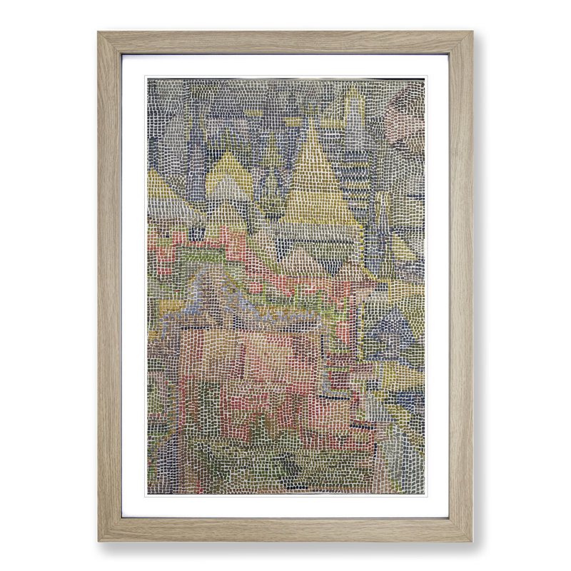 Castle Garden by Paul Klee - Picture Frame Painting, 36cm H x 27cm W x 2cm D, Oak Framed
