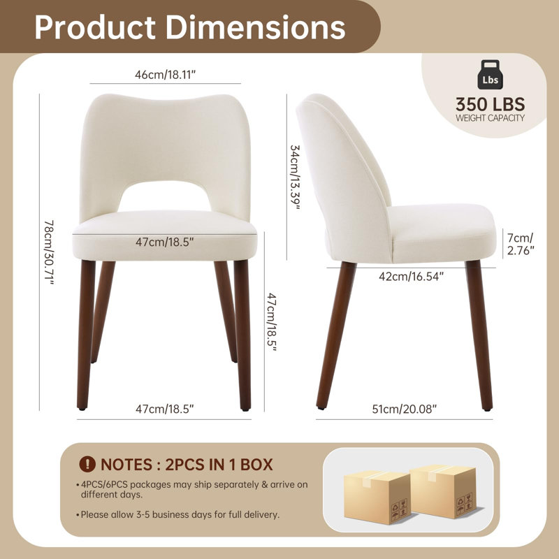 Polyurethane Upholstered Side Chair in Beige