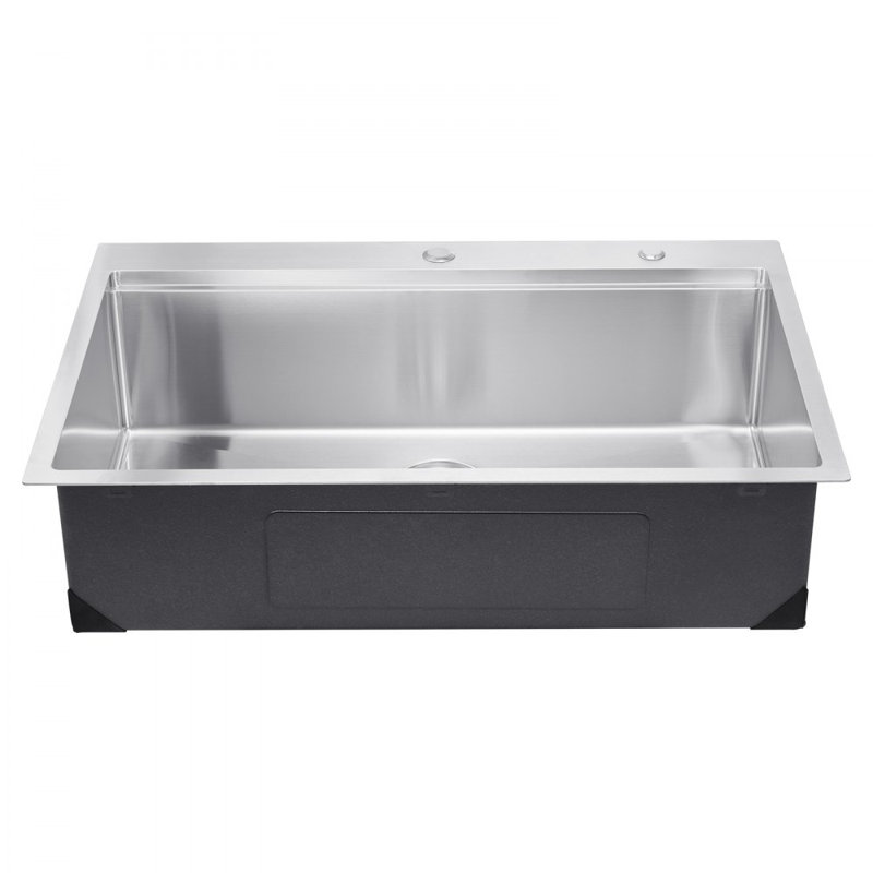 33" Kitchen Sink Top Mount Single Bowl Drop-In Basin Stainless Steel Bar, Silver