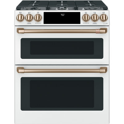 CAFÉ™ 30" Smart Slide-In, Front-Control, Gas Double-Oven Range with Convection