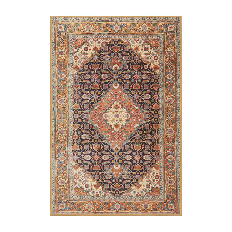 Tapis traditionnel mehroon/noir/crème, Rectangle 2 pi x 3 pi