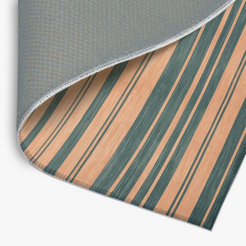 Tapis intérieur / extérieur brun HorizontalStripes, Rectangulaire 8 pi x 10 pi