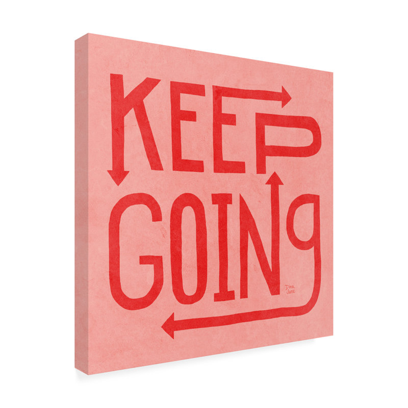 Art mural sur toile «Trademark Fine Art Dina June Keep Going I», H 14 po x l 14 po, Rouge